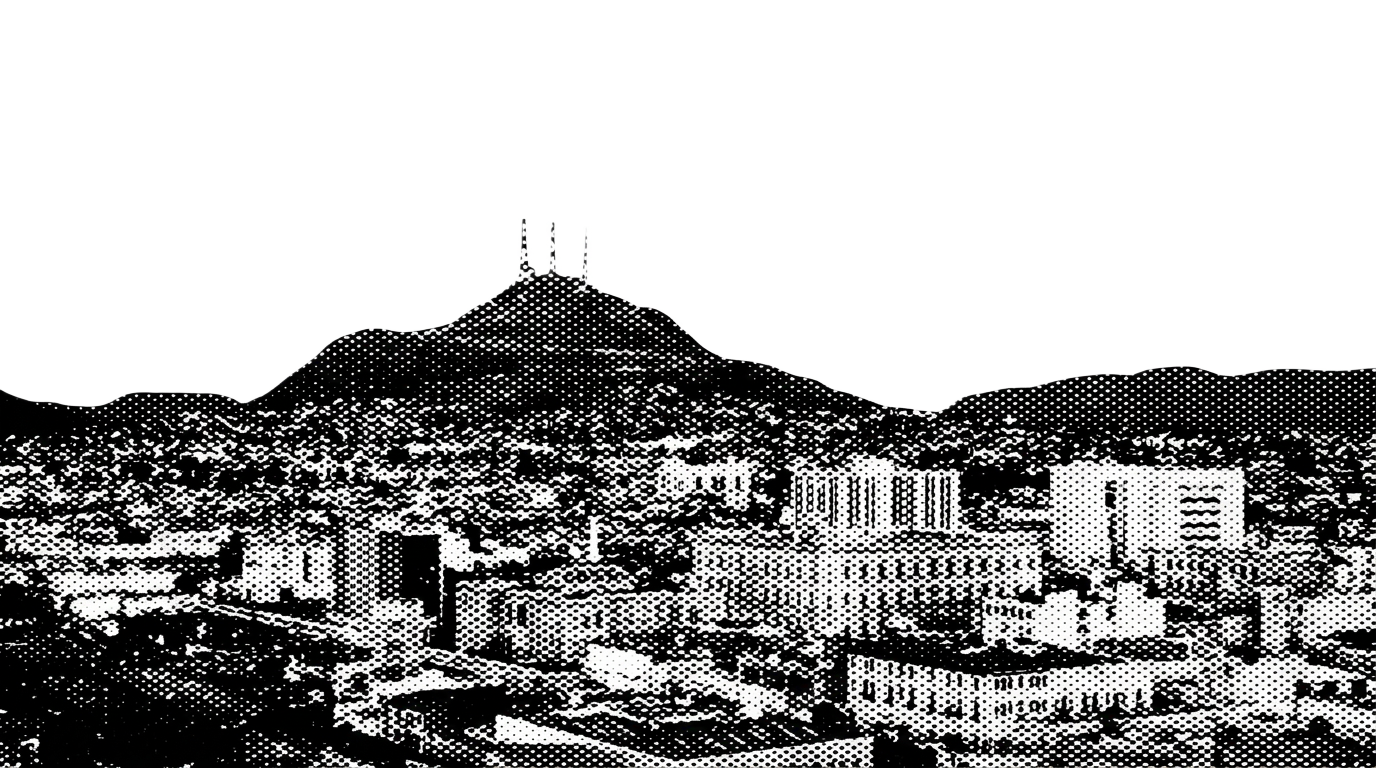 Vista de la ciudad de Chihuahua en trama de medio tono